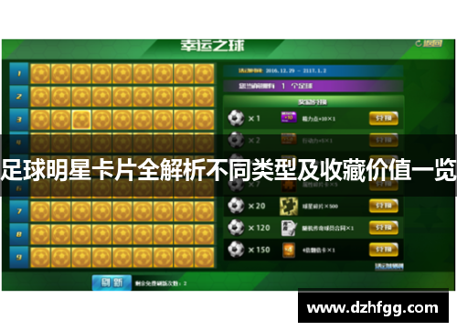 足球明星卡片全解析不同类型及收藏价值一览 足球明星卡片全解析不同类型及收藏价值一览